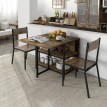 Palia Table à manger pliante industrielle marron noir