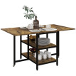 Palia Table à manger pliante industrielle marron noir