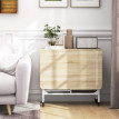 Delreay Table à manger pliante extensible avec rangement blanc bois
