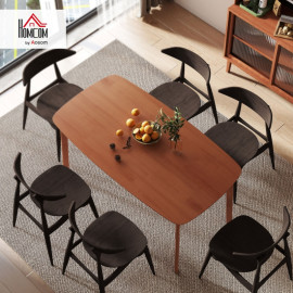 Amova Table à manger style campagnard bois marron