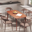 Amova Table à manger style campagnard bois marron