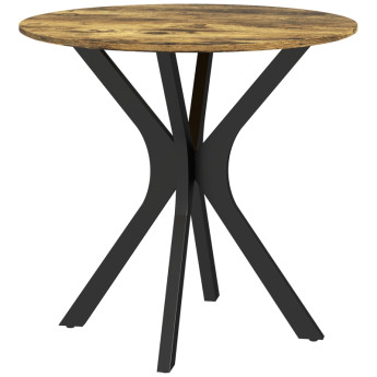 Table de cuisine Kerel ronde 2 personnes acier marron rustique