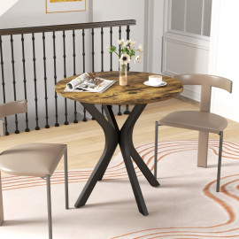 Table de cuisine Kerel ronde 2 personnes acier marron rustique