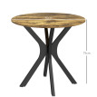 Table de cuisine Kerel ronde 2 personnes acier marron rustique