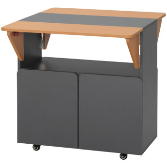 Table pliante Orrio gain de place 4 personnes gris clair jaune