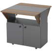 Monteo buffet pliant mobile table extensible gris clair marron foncé
