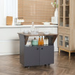 Monteo buffet pliant mobile table extensible gris clair marron foncé