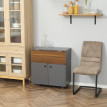 Monteo buffet pliant mobile table extensible gris clair marron foncé