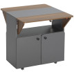 Monteo buffet pliant mobile table extensible gris clair marron foncé