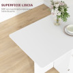 Table Ralanora pliante avec rangement et roulettes Blanc