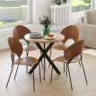 Table à manger Orenne ronde moderne 2 à 4 personnes brun