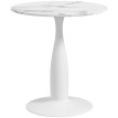 Table à manger Larier ronde acier MDF blanc