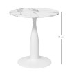 Table à manger Larier ronde acier MDF blanc