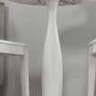 Table à manger Larier ronde acier MDF blanc