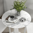 Table à manger Larier ronde acier MDF blanc