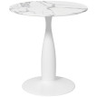 Table à manger Larier ronde acier MDF blanc