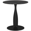 Table à manger Ilrario ronde acier MDF mélaminé noir