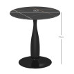 Table à manger Ilrario ronde acier MDF mélaminé noir