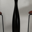 Table à manger Ilrario ronde acier MDF mélaminé noir