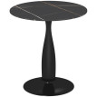 Table à manger Ilrario ronde acier MDF mélaminé noir