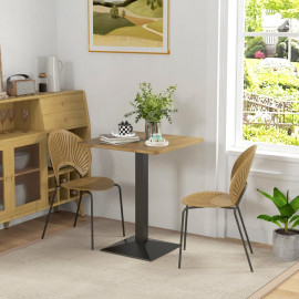 Table à manger Ralres table cuisine carrée 2 personnes marron foncé