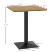 Table à manger Ralres table cuisine carrée 2 personnes marron foncé