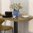 Table à manger Ralres table cuisine carrée 2 personnes marron foncé
