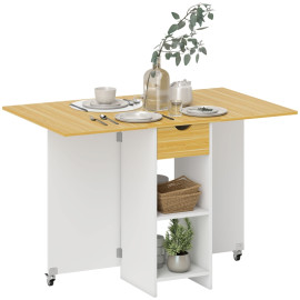 Valvik table de salle à manger pliante extensible gain de place chêne