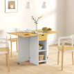 Valvik table de salle à manger pliante extensible gain de place chêne