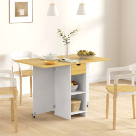 Valvik table de salle à manger pliante extensible gain de place chêne