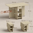 Produit Darara table à manger pliante extensible avec rangement naturel