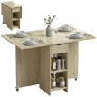 Produit Darara table à manger pliante extensible avec rangement naturel