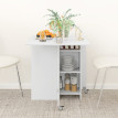 Marorine Table à manger pliante extensible rangement sur roues Blanc