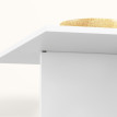 Marorine Table à manger pliante extensible rangement sur roues Blanc