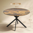 Darum Table ronde industrielle 4 personnes Brun rustique
