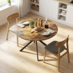 Darum Table ronde industrielle 4 personnes Brun rustique