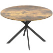 Darum Table ronde industrielle 4 personnes Brun rustique
