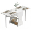 Table à manger pliante Harorven table de cuisine gain de place blanche