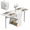 Table à manger pliante Harorven table de cuisine gain de place blanche