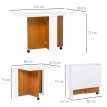 Calveier table à manger pliante extensible mobile teck blanc