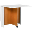 Calveier table à manger pliante extensible mobile teck blanc