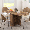 Table à manger pliante Ylerea sur roulettes brun rustique