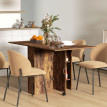 Table à manger pliante Ylerea sur roulettes brun rustique