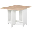 Selay Table console pliante gain de place avec rangement Bois et Blanc