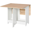Selay Table console pliante gain de place avec rangement Bois et Blanc