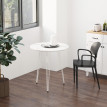 Table de salle à manger Flora ronde pieds métal style nordique blanc