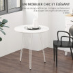 Table de salle à manger Flora ronde pieds métal style nordique blanc