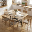 Table pliante Enian 4 à 6 personnes roulettes frein Chêne