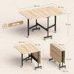 Table pliante Enian 4 à 6 personnes roulettes frein Chêne