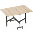 Table pliante Enian 4 à 6 personnes roulettes frein Chêne
